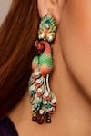 Buy_Amaara Jewels_Bright Ombrey Peacock Luxe Dangler Earrings _Online_at_Aza_Fashions