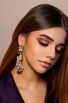 Buy_Amaara Jewels_Bright Ombrey Peacock Luxe Dangler Earrings _at_Aza_Fashions