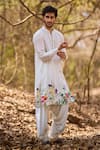 Buy_Nirmooha_White Floral Printed Ivory Bloom Kurta Set _at_Aza_Fashions