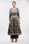 Buy_Samyukta Singhania_Green Floral Print Anarkali Kurta Set _Online_at_Aza_Fashions