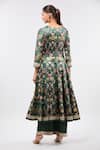 Shop_Samyukta Singhania_Green Floral Print Anarkali Kurta Set _at_Aza_Fashions