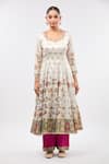 Buy_Samyukta Singhania_White Floral Printed Anarkali Kurta Set _Online_at_Aza_Fashions
