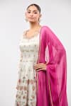 Buy_Samyukta Singhania_White Floral Printed Anarkali Kurta Set 