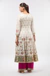 Shop_Samyukta Singhania_White Floral Printed Anarkali Kurta Set _at_Aza_Fashions