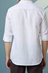 Shop_Arihant Rai Sinha_White Linen Embroidery Regal Panther Pure Shirt _at_Aza_Fashions