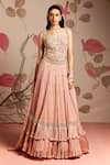 Buy_Seema Thukral_Pink Embellished Corset Lehenga Set _at_Aza_Fashions