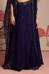 Seema Thukral_Blue Embellished Georgette Blouse And Cape Lehenga Set _Online_at_Aza_Fashions