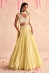 Buy_Seema Thukral_Yellow Embellished Lehenga Set _at_Aza_Fashions