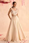 Buy_Seema Thukral_Ivory Embellished Blouse And Lehenga Set _at_Aza_Fashions