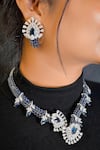 Buy_Kavipushp_Blue Stones, Rhinestones Royal Sapphire Bliss Necklace Set _at_Aza_Fashions