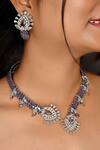 Buy_kavipushp_Royal Sapphire Bliss Necklace Jewellery Set _at_Aza_Fashions