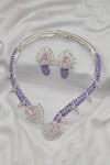 Shop_kavipushp_Royal Sapphire Bliss Necklace Jewellery Set _at_Aza_Fashions