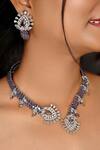 Buy_kavipushp_Royal Sapphire Bliss Necklace Jewellery Set _Online_at_Aza_Fashions