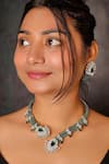 Buy_kavipushp_Royal Sapphire Bliss Green Necklace Jewellery Set _at_Aza_Fashions