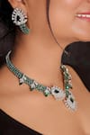 kavipushp_Royal Sapphire Bliss Green Necklace Jewellery Set _Online_at_Aza_Fashions