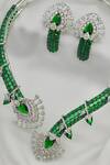 Shop_kavipushp_Royal Sapphire Bliss Green Necklace Jewellery Set _at_Aza_Fashions