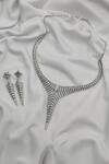Shop_kavipushp_Silver Plated Crystals Bling Silver-plated Party Wear Necklace Set _at_Aza_Fashions