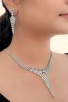 Buy_kavipushp_Silver Plated Crystals Bling Silver-plated Party Wear Necklace Set _at_Aza_Fashions