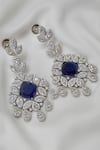 Shop_kavipushp_Flower Alloy Brass Blue Jewellery Set _Online_at_Aza_Fashions