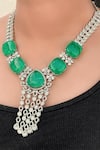Buy_kavipushp_Green Stone Beaded Necklace Jewellery Set _Online_at_Aza_Fashions