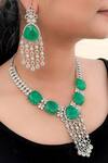 Buy_kavipushp_Green Stone Beaded Necklace Jewellery Set _at_Aza_Fashions