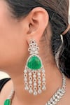 kavipushp_Green Stone Beaded Necklace Jewellery Set _at_Aza_Fashions