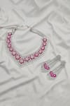 Shop_kavipushp_Eternal Flower Necklace Bling Set _Online_at_Aza_Fashions