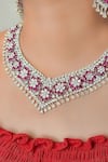 kavipushp_Eternal Flower Necklace Bling Set _at_Aza_Fashions