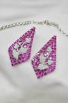 kavipushp_Mozambique Pink Stone And Diamonds Necklace Jewellery Set _Online_at_Aza_Fashions