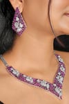 Buy_kavipushp_Mozambique Pink Stone And Diamonds Necklace Jewellery Set 