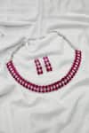 Shop_kavipushp_Elegant Pink Fancy 2-layer Necklace Jewellery Set _at_Aza_Fashions