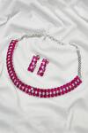 kavipushp_Elegant Pink Fancy 2-layer Necklace Jewellery Set _Online_at_Aza_Fashions
