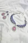 Buy_kavipushp_Cz Pink Stone Choker Necklace Jewellery Set _Online_at_Aza_Fashions
