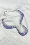 Buy_kavipushp_Purple Diamonds Ad Stone Choker Necklace Set _Online_at_Aza_Fashions