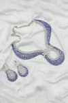 Buy_kavipushp_Purple Diamonds Ad Stone Choker Necklace Set _at_Aza_Fashions