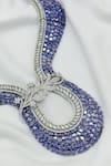 Shop_kavipushp_Purple Diamonds Ad Stone Choker Necklace Set _Online_at_Aza_Fashions