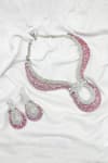 Shop_kavipushp_Ad Pink Stone Choker Necklace Jewellery Set _at_Aza_Fashions