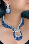 kavipushp_Ad Blue Stone Choker Necklace Jewellery Set _Online_at_Aza_Fashions