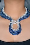 Buy_kavipushp_Ad Blue Stone Choker Necklace Jewellery Set _Online_at_Aza_Fashions
