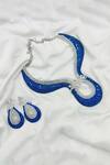 Shop_kavipushp_Ad Blue Stone Choker Necklace Jewellery Set _at_Aza_Fashions