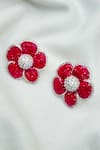 Shop_kavipushp_Elegant Pink And Silver Stud Earrings _at_Aza_Fashions