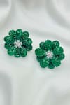 Shop_kavipushp_Diamond-studded Emerald Drop Earrings _at_Aza_Fashions