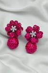 kavipushp_Emerald White Stone Pink Drop Earrings _Online_at_Aza_Fashions