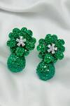 kavipushp_Emerald White Stone Drop Earring Set _Online_at_Aza_Fashions