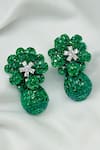 Shop_kavipushp_Emerald White Stone Drop Earring Set _at_Aza_Fashions