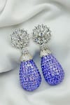 Shop_kavipushp_Emerald Purple Drop Earring Set _at_Aza_Fashions