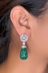 Buy_kavipushp_Emerald Green Drop Earring Set _at_Aza_Fashions