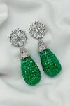 kavipushp_Emerald Green Drop Earring Set _Online_at_Aza_Fashions