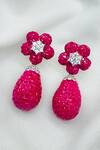 Shop_kavipushp_Emerald Pink Drop Earrings Set _at_Aza_Fashions