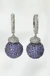 Shop_kavipushp_Minimalist Purple Hanging Danglers And Drops _at_Aza_Fashions